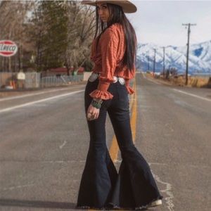 Lil’ Bees Bohemian Keep On Truckin Flare Jeans